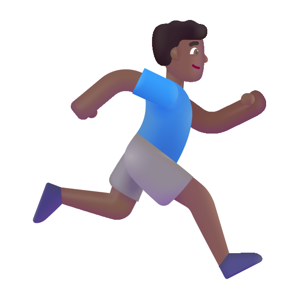 Man Running Facing Right Color Medium Dark