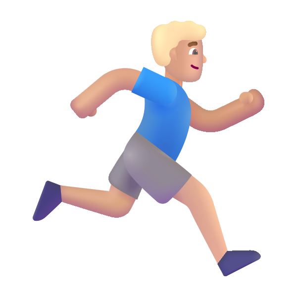 Man Running Facing Right Color Medium Light Vector