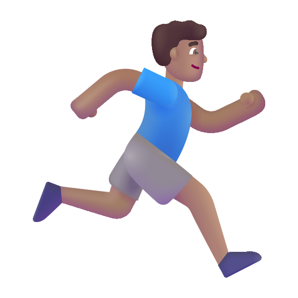 Man Running Facing Right Color Medium Vector