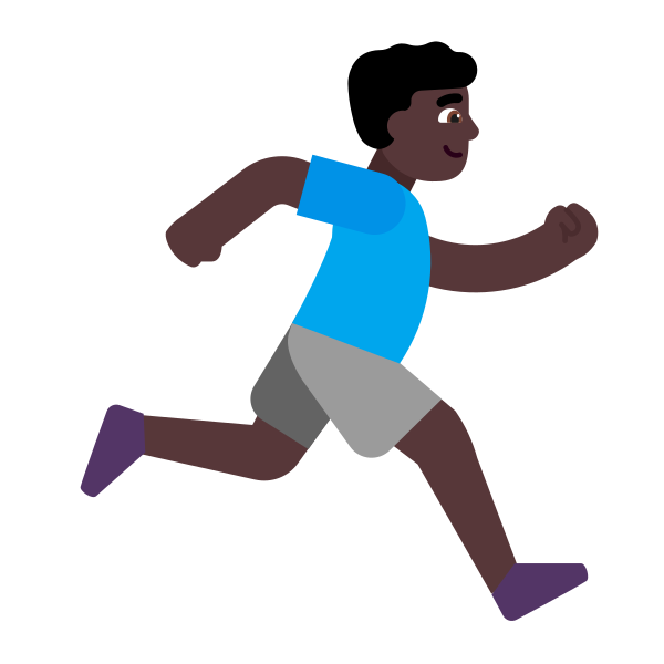 Man Running Facing Right Flat Dark Vector