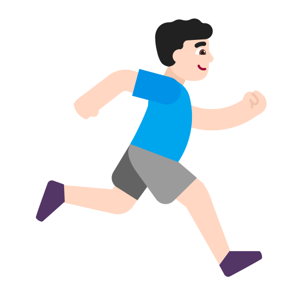 Man Running Facing Right Flat Light Vector