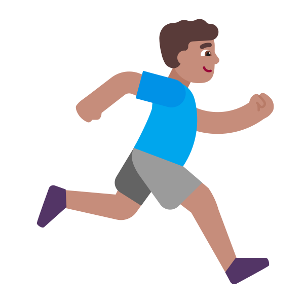 Man Running Facing Right Flat Medium Vector