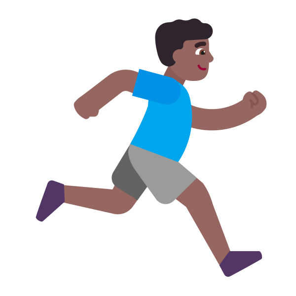 Man Running Facing Right Flat Medium Dark Vector