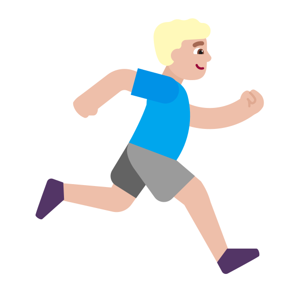 Man Running Facing Right Flat Medium Light