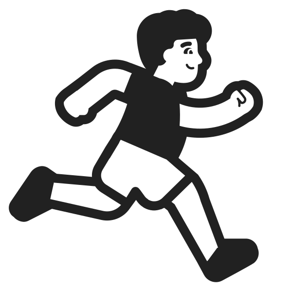 Man Running Facing Right High Contrast Default
