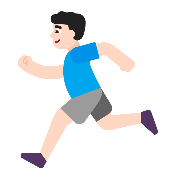 Man Running Flat Light