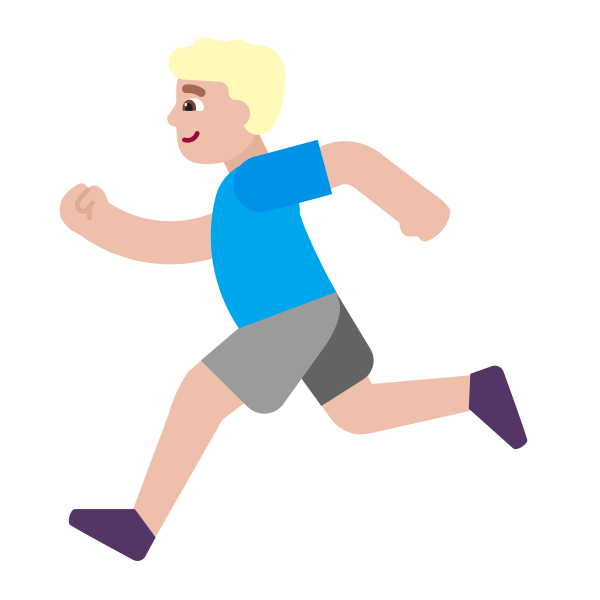 Man Running Flat Medium Light