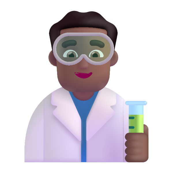 Man Scientist Color Medium Dark Vector