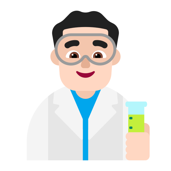 Man Scientist Flat Light Vector