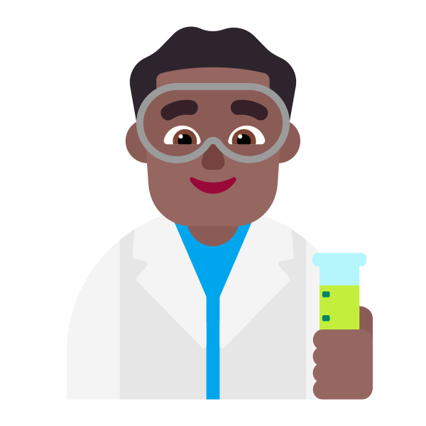 Man Scientist Flat Medium Dark Vector