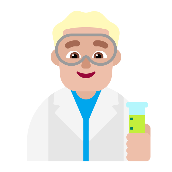 Man Scientist Flat Medium Light Vector
