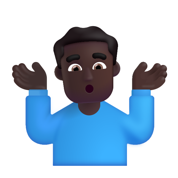 Man Shrugging Color Dark Vector