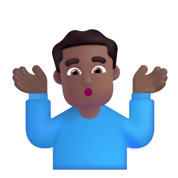Man Shrugging Color Medium Dark