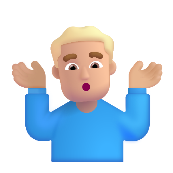 Man Shrugging Color Medium Light