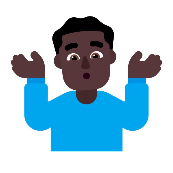 Man Shrugging Flat Dark Vector