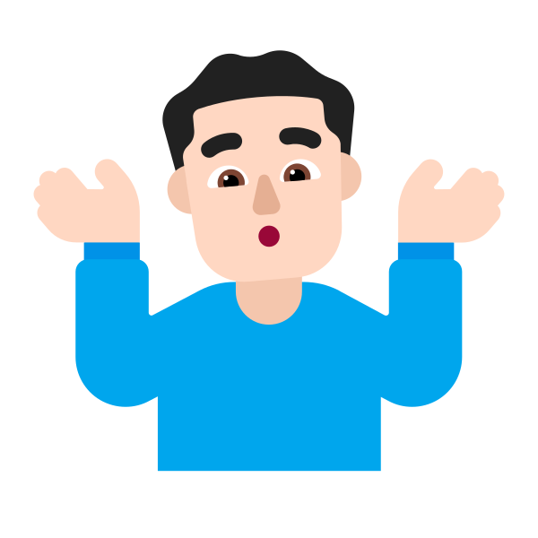 Man Shrugging Flat Light