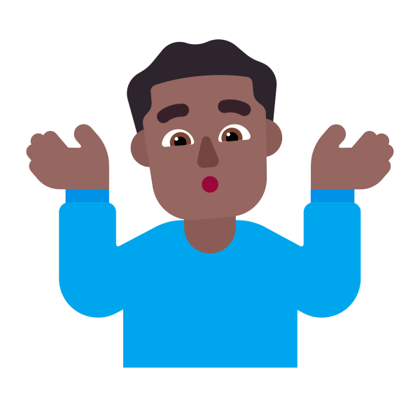Man Shrugging Flat Medium Dark Vector