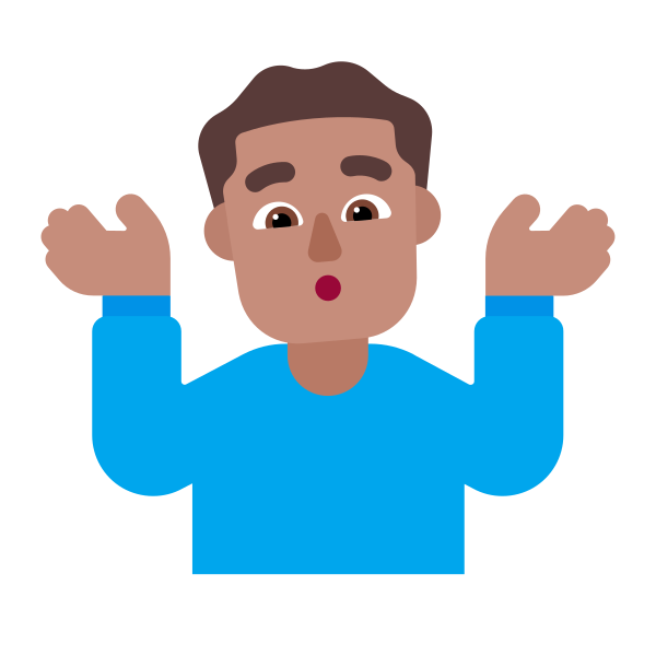 Man Shrugging Flat Medium Vector