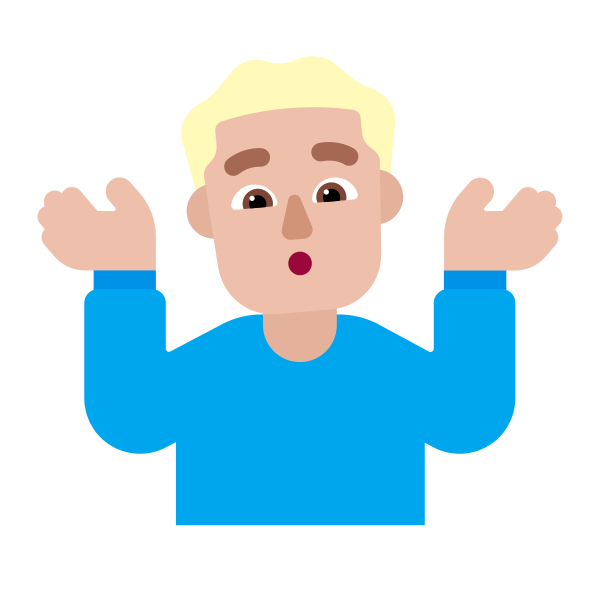 Man Shrugging Flat Medium Light Vector