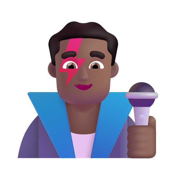 Man Singer Color Medium Dark Vector