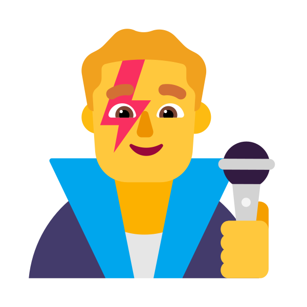 Man Singer Flat Default Vector