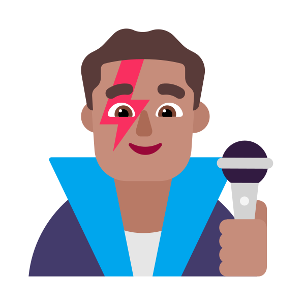 Man Singer Flat Medium Vector