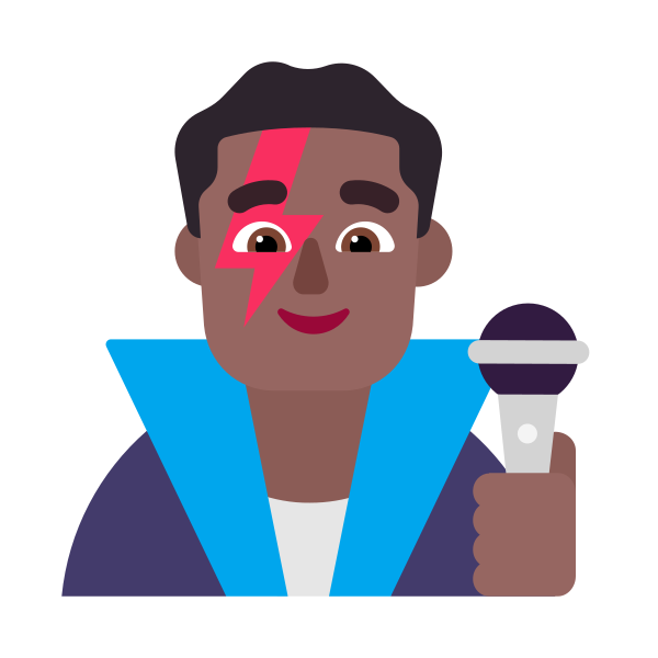 Man Singer Flat Medium Dark Vector