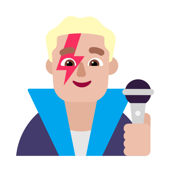 Man Singer Flat Medium Light Vector