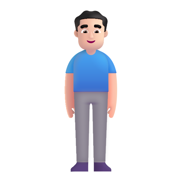 Man Standing Color Light Vector