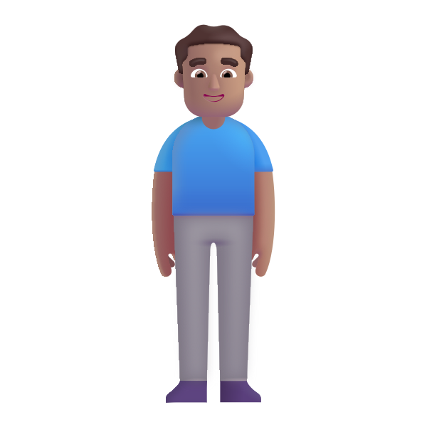 Man Standing Color Medium Vector