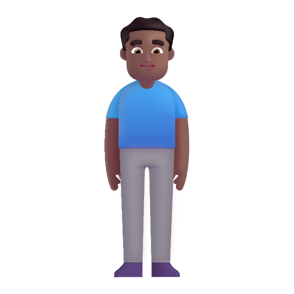 Man Standing Color Medium Dark Vector