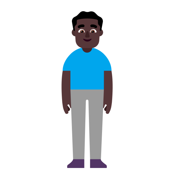 Man Standing Flat Dark Vector