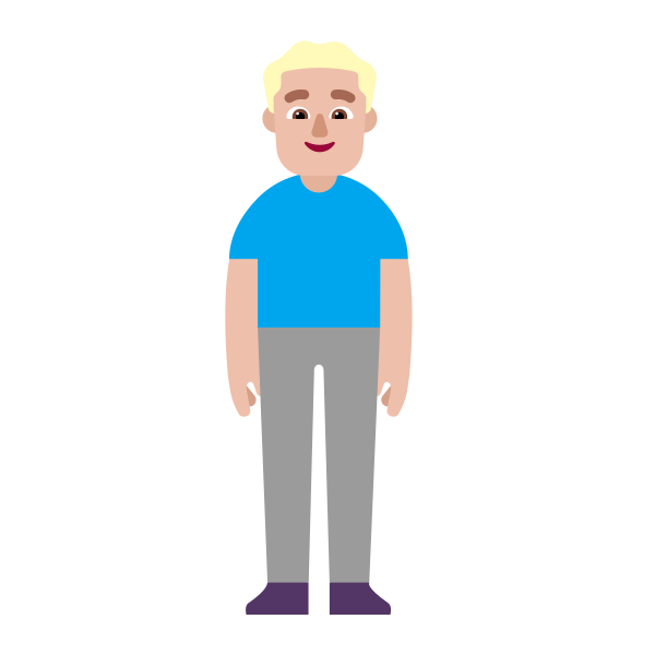 Man Standing Flat Medium Light