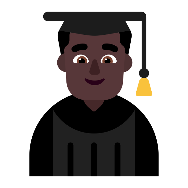 Man Student Flat Dark Vector