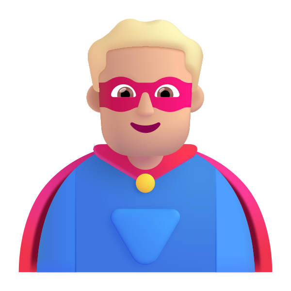 Man Superhero Color Medium Light