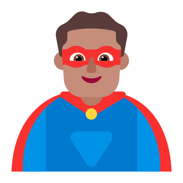 Man Superhero Flat Medium Vector