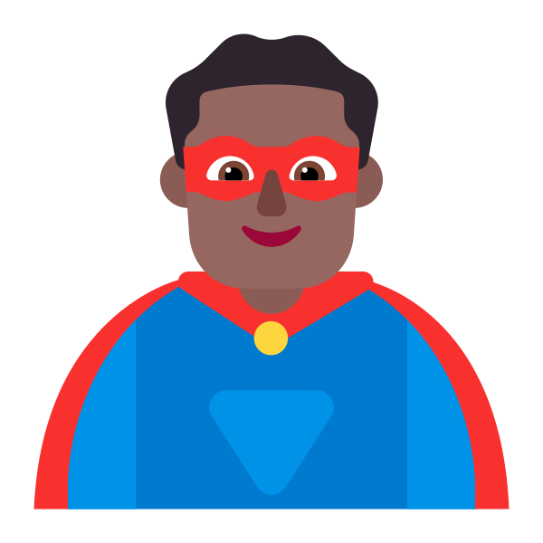 Man Superhero Flat Medium Dark