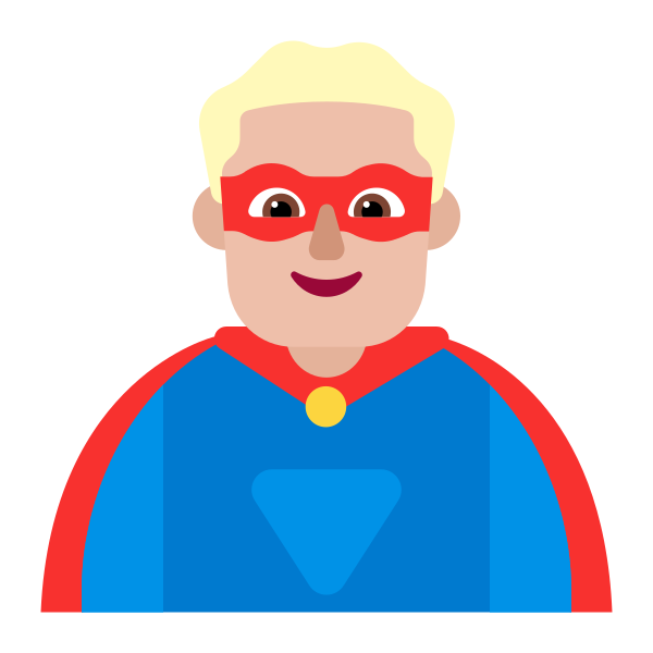 Man Superhero Flat Medium Light Vector