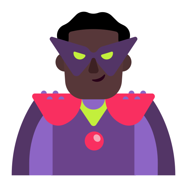 Man Supervillain Flat Dark Vector