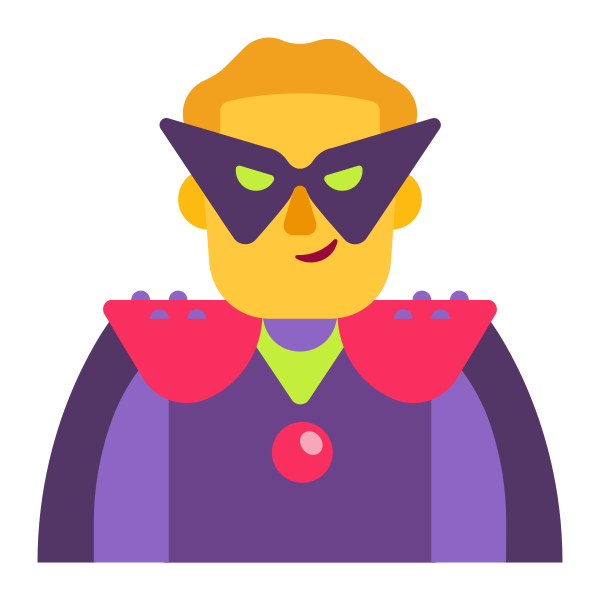 Man Supervillain Flat Default Vector