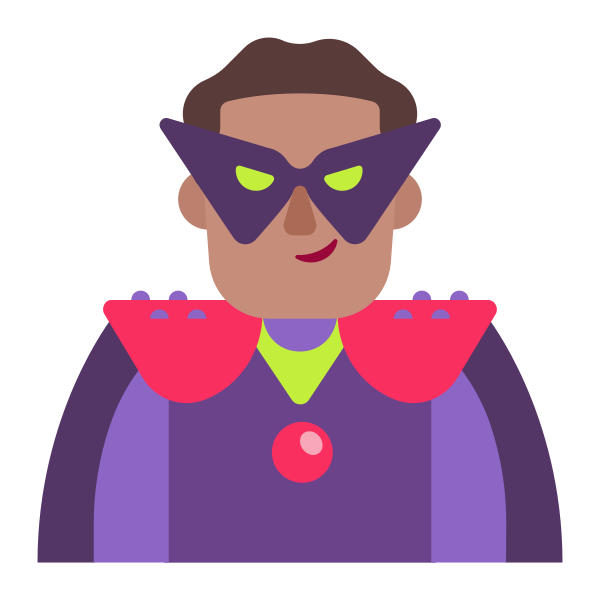 Man Supervillain Flat Medium Vector