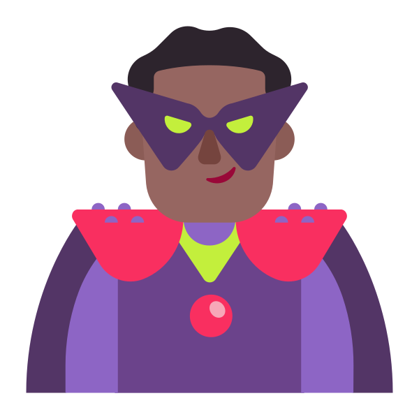 Man Supervillain Flat Medium Dark Vector