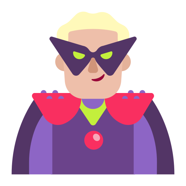 Man Supervillain Flat Medium Light Vector