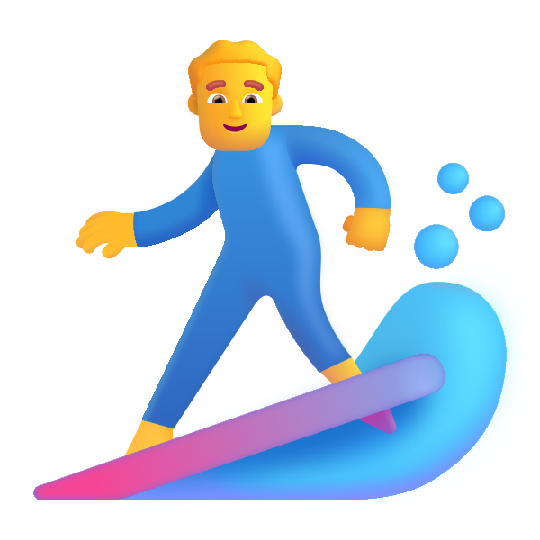 Man Surfing Color Default Vector