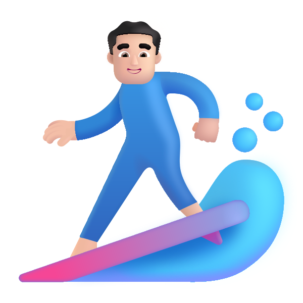 Man Surfing Color Light