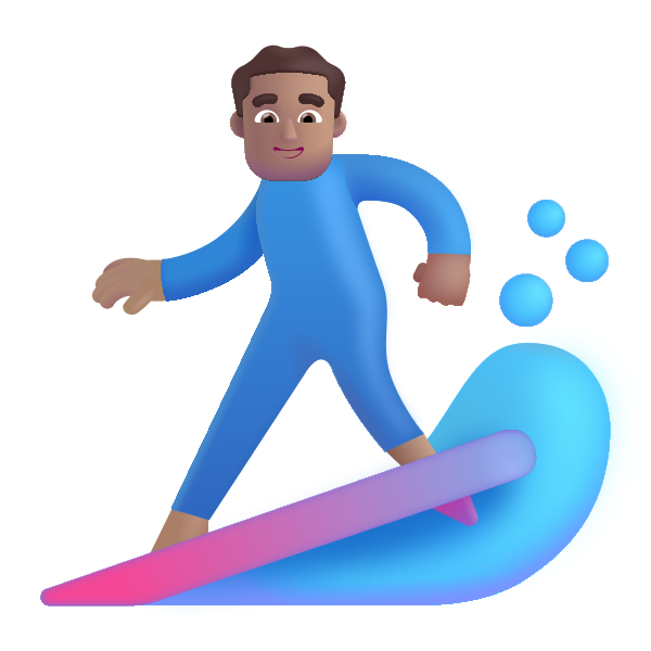 Man Surfing Color Medium Vector