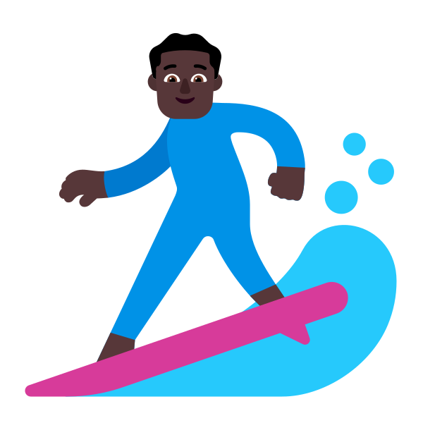Man Surfing Flat Dark