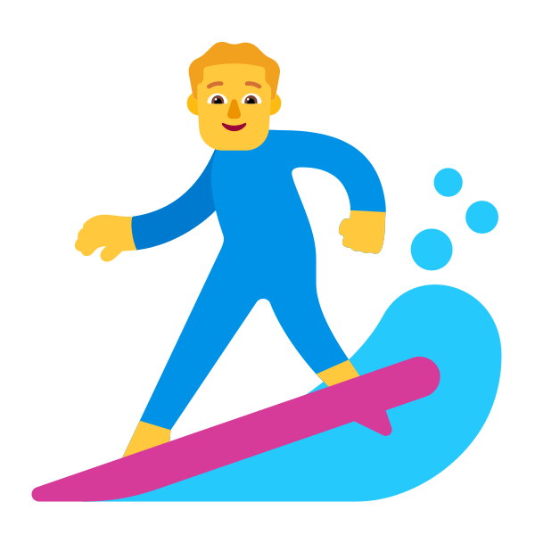 Man Surfing Flat Default Vector