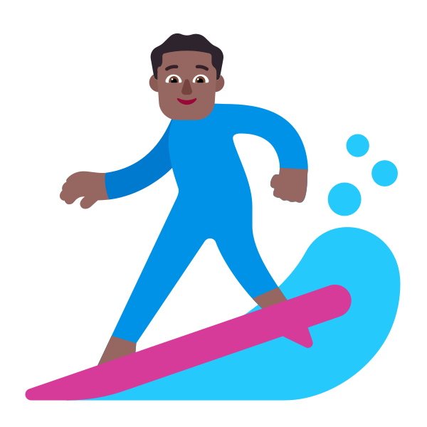 Man Surfing Flat Medium Dark
