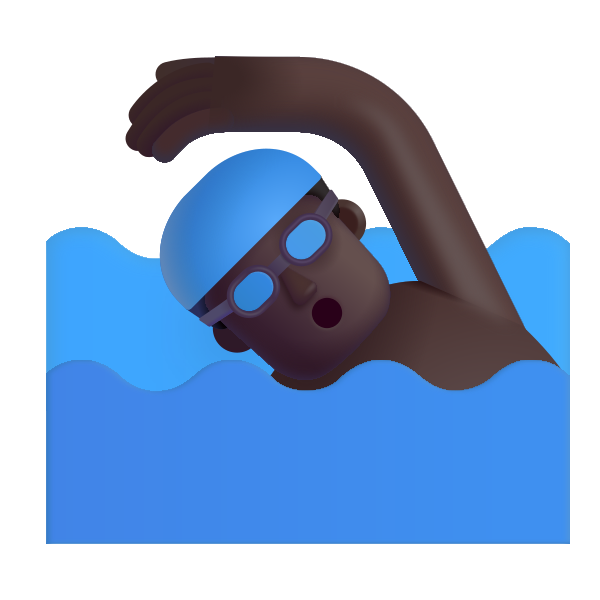 Man Swimming Color Dark Vector